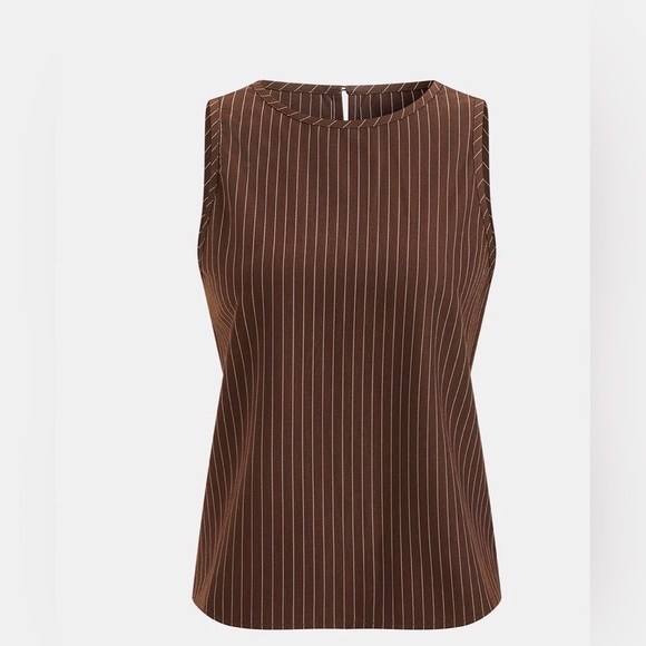 NWT Commense Pinstripe Sleeveless Top and Pants Set with belt Sz XS - Picture 4 of 5